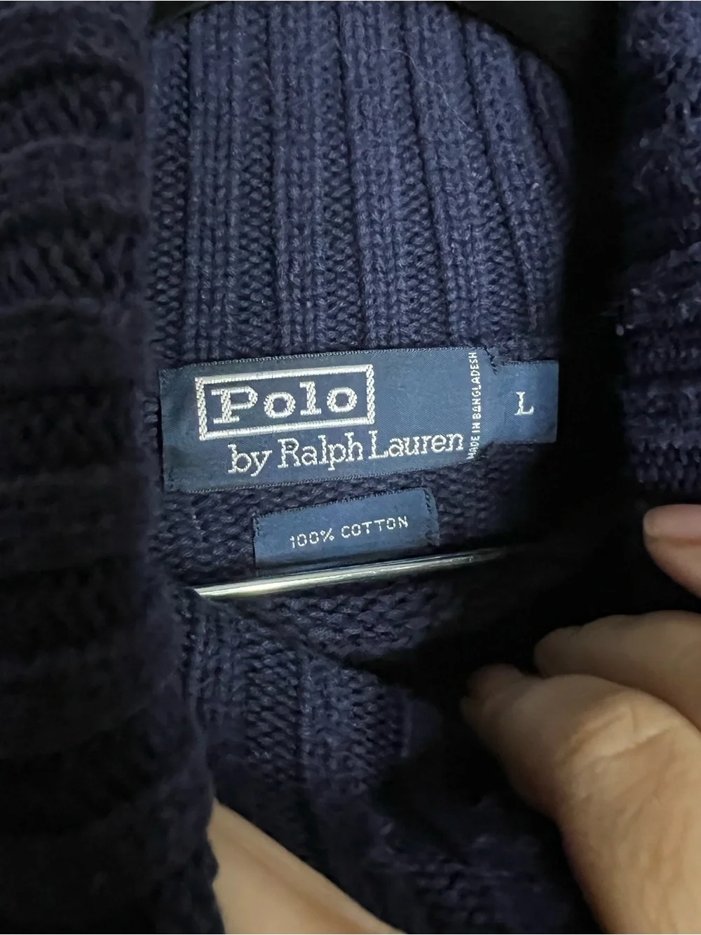 Polo Ralph Lauren Vintage 90s Men’s Thick Cotton Rib Knit Turtleneck Sweater